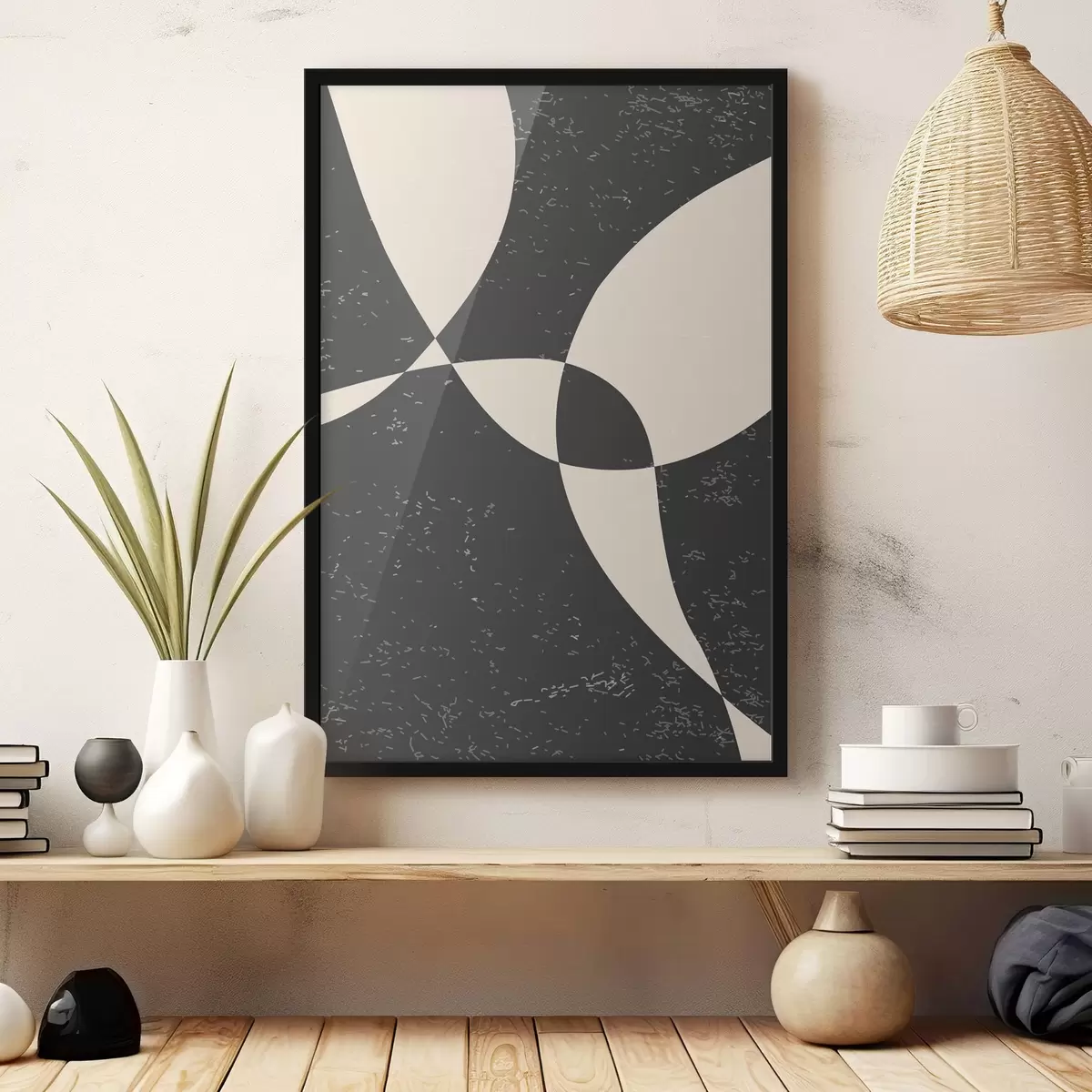 Poster Abstracție geometrică elegantă în culoarea crem f36456