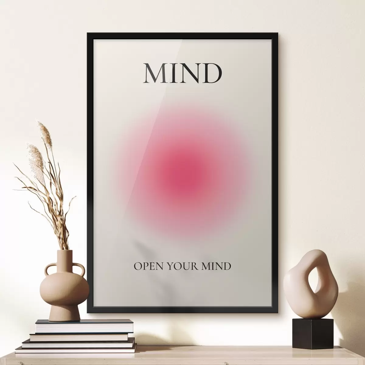 Poster Cerc roz pe fundal alb f37347