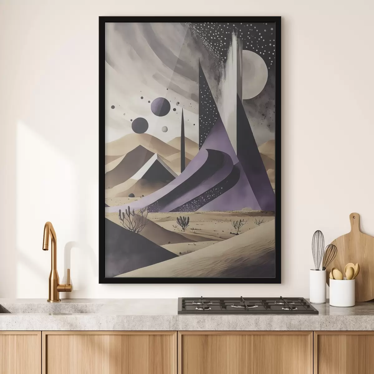 Poster Peisaj deșert violet și alb f37359
