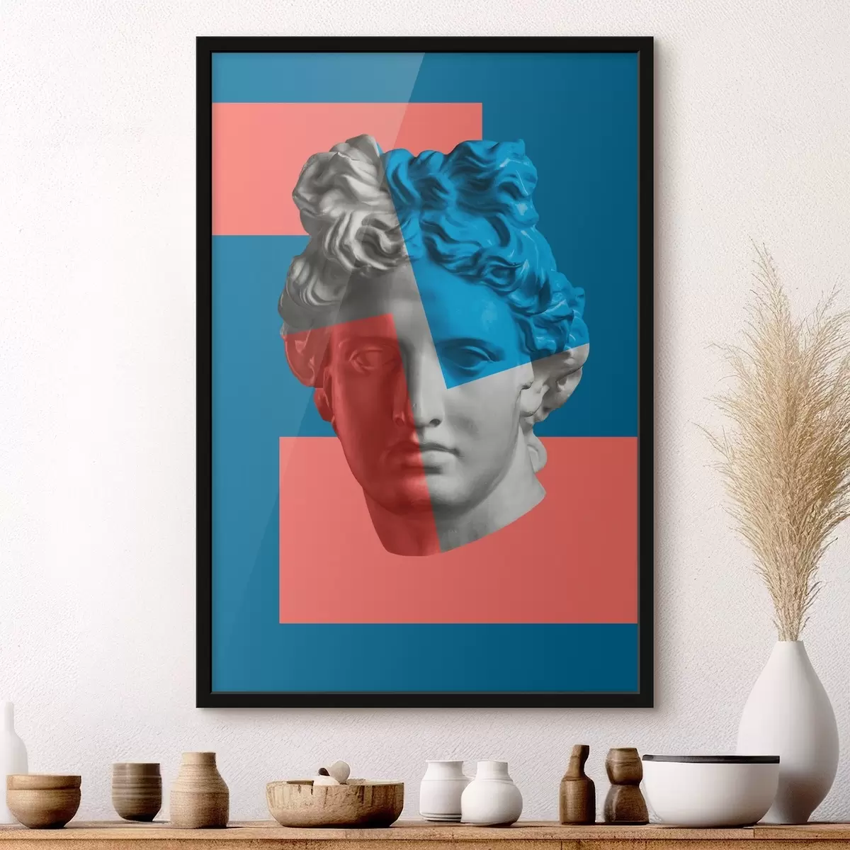 Poster Statuia unui cap de om f37632