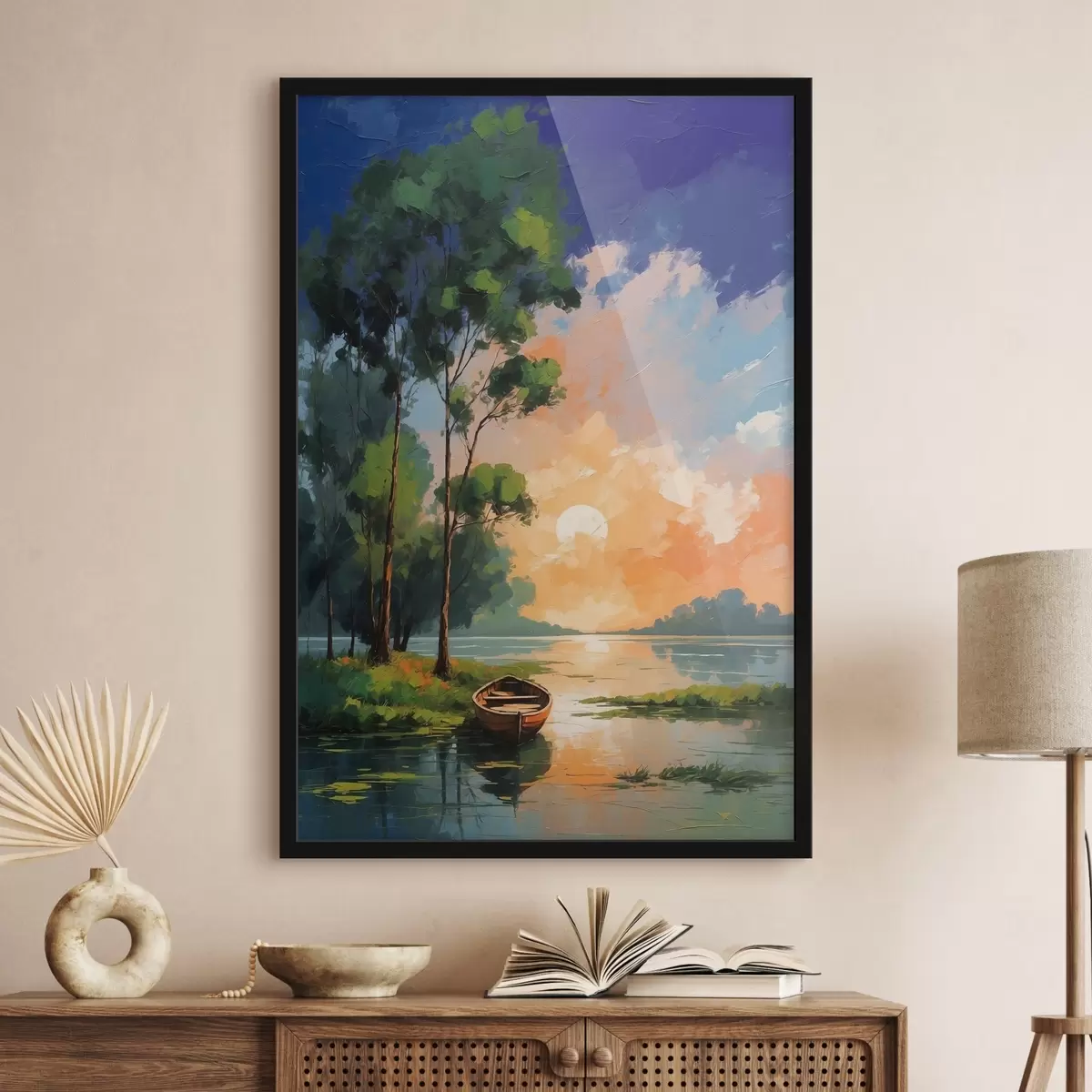 Poster Imagine de o barcă pe lac f37801