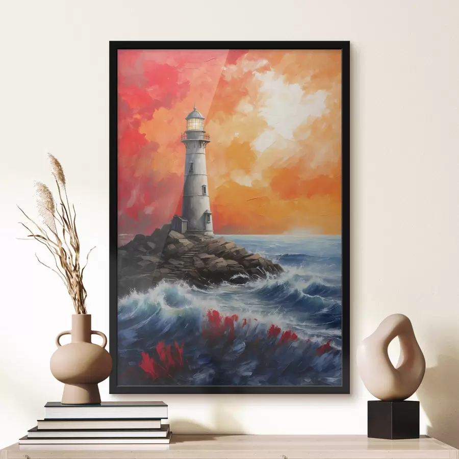 fototapet Far pe o insulă stâncoasă f37808