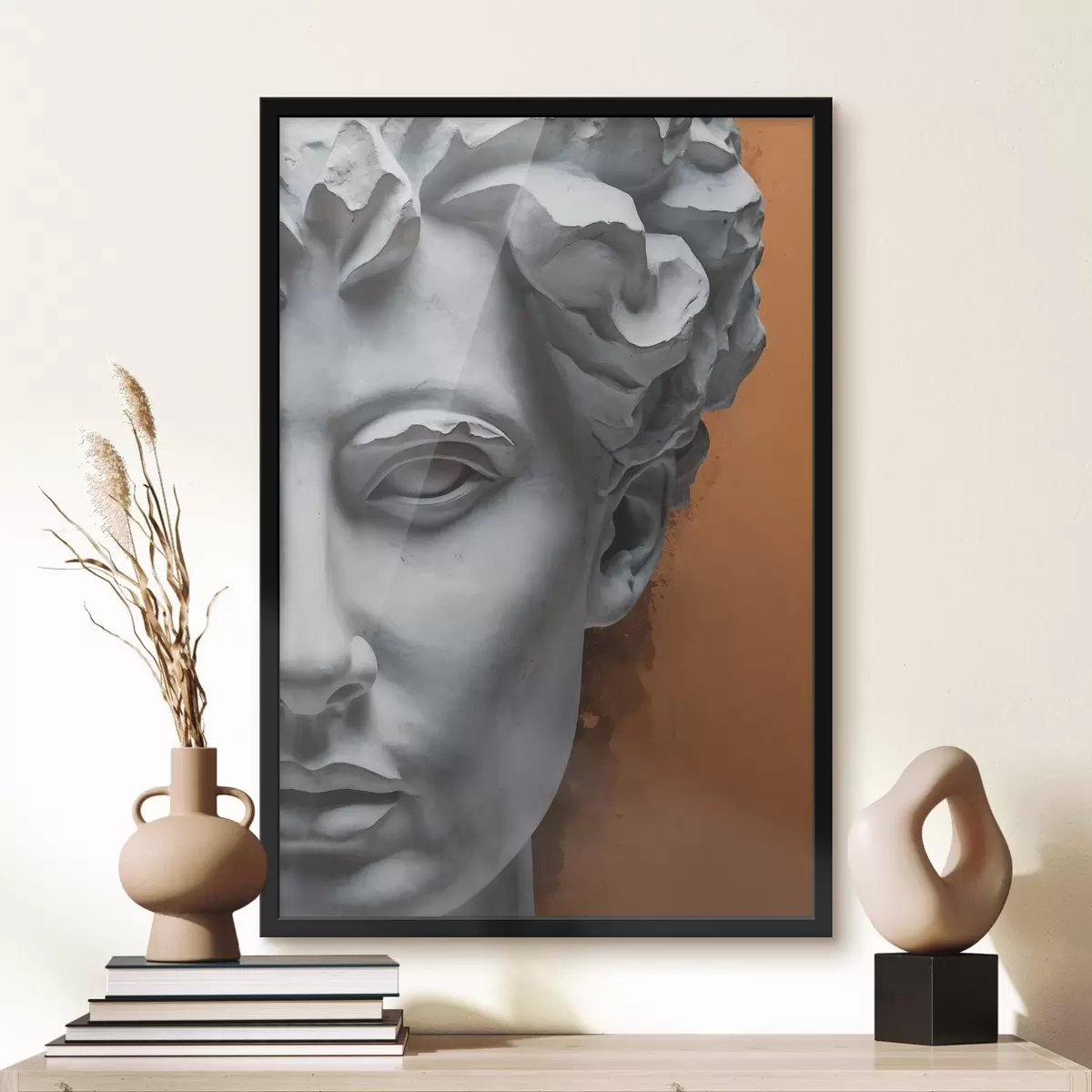 Poster O statuie reprezentând fața unui bărbat f38433