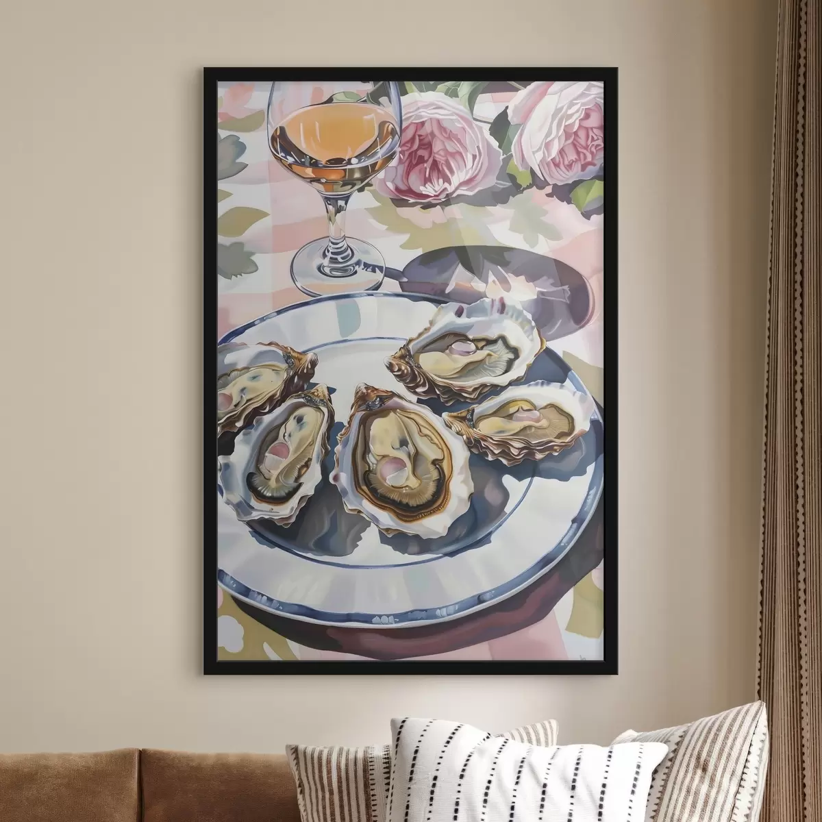 Poster O farfurie de stridii pe masă f38515