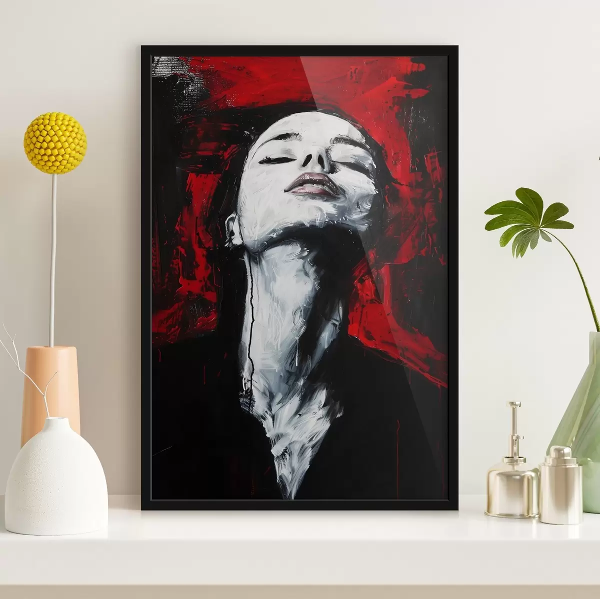 Poster Imagine a unei femei cu ochii închiși, cu Muzeul Andy Warhol în fundal. f38557