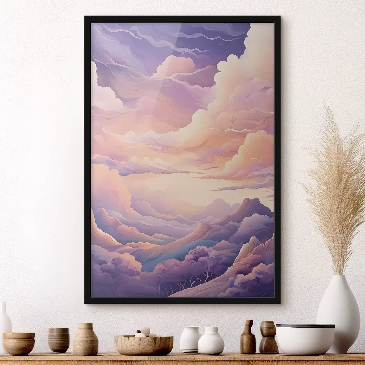 Poster Peisaje de vis sub ceruri pastelate f38836