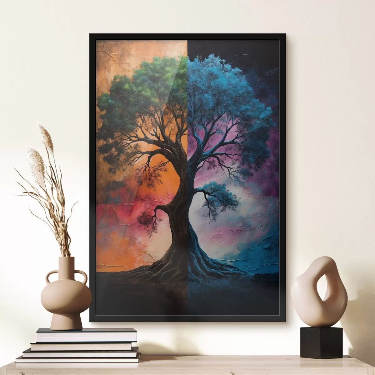 Poster Dualitatea naturii în nuanțe vibrante f38997