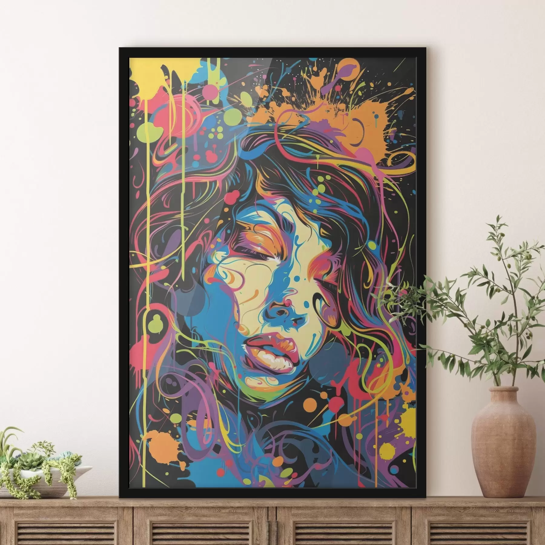 Tablouri Nuanțe vibrante care dansează pe pânză f39034