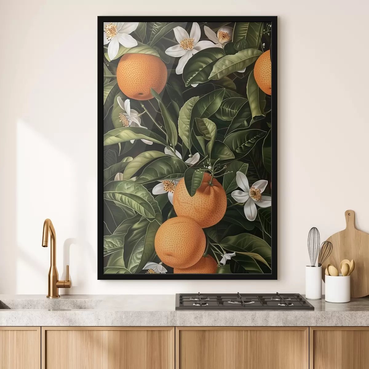 Poster Portocaliu vibrant printre frunzișul luxuriant f39075