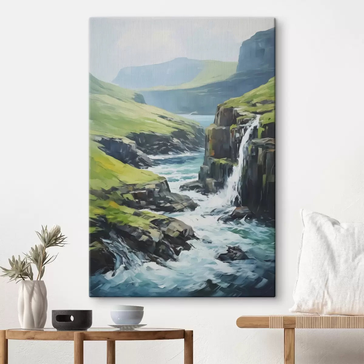 Tablouri Râu printre fiorduri imitație de pictură s42125