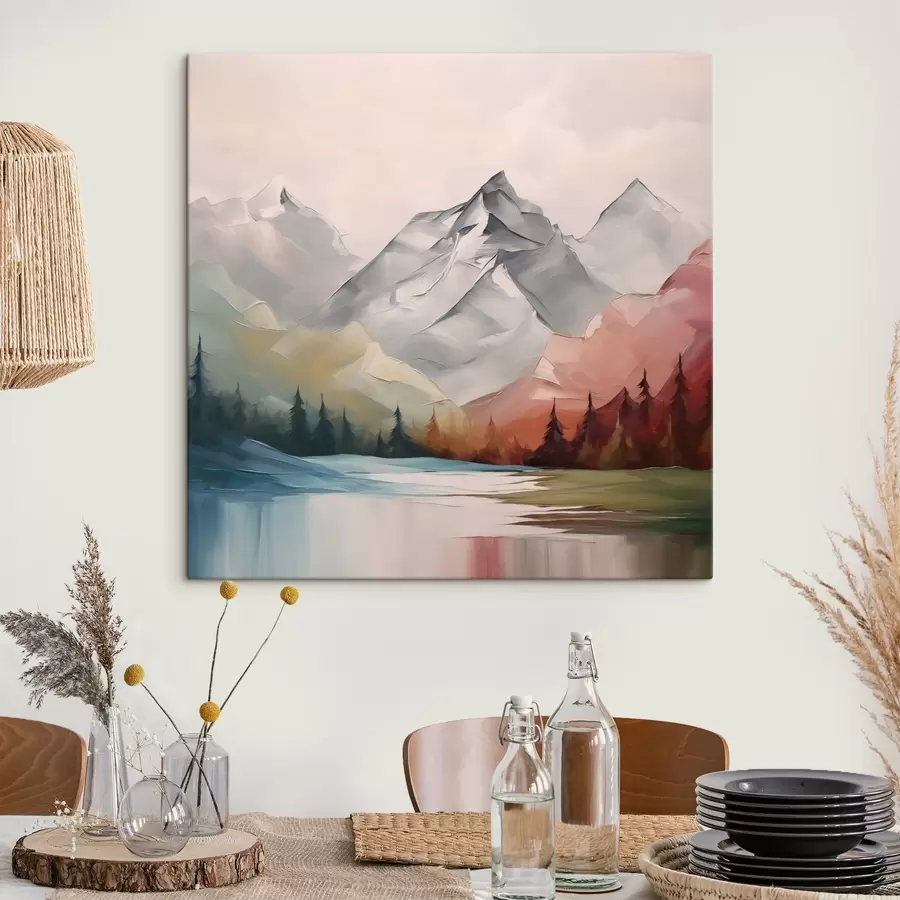 Tablouri Munți și pădure imitație de pictură s42128