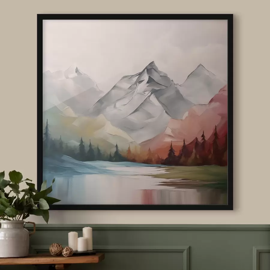 fototapet Munți și pădure imitație de pictură f42128