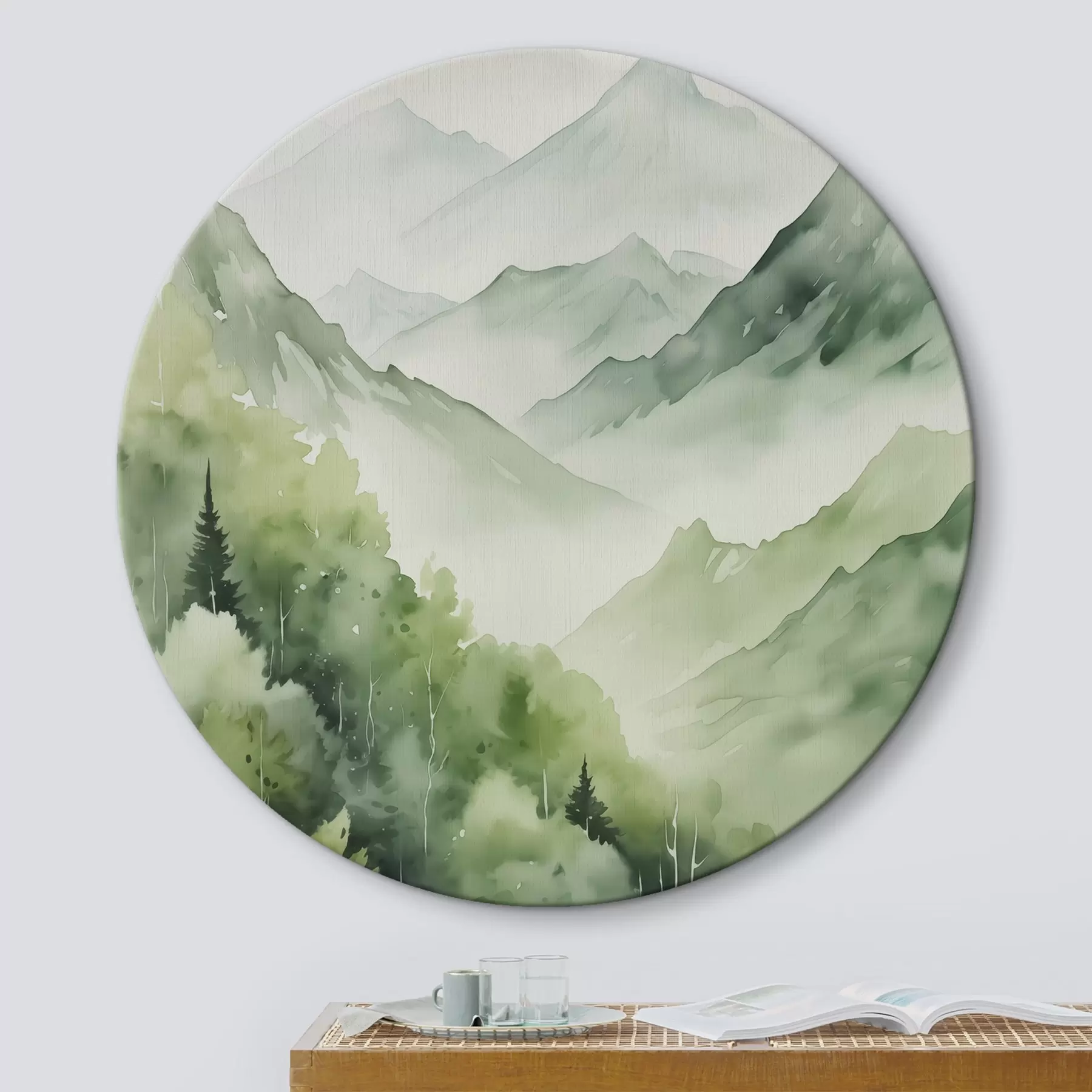 Tablouri Pădure de foioase în munți imitație de acuarelă r42122