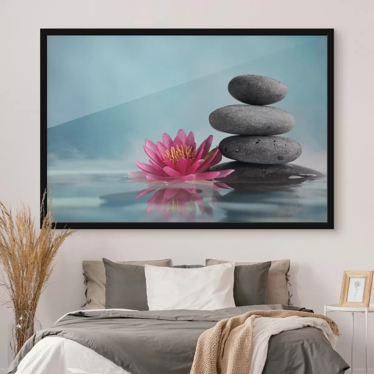 Poster Lotus roz și pietre f34932