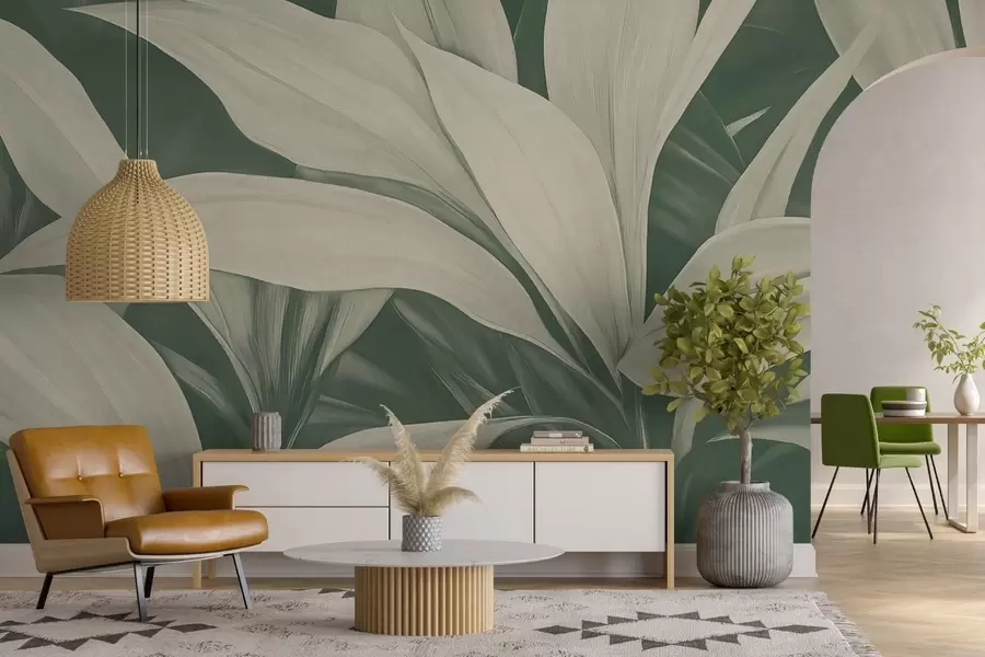 fototapet Frunze mari de plante verzi w08501v1