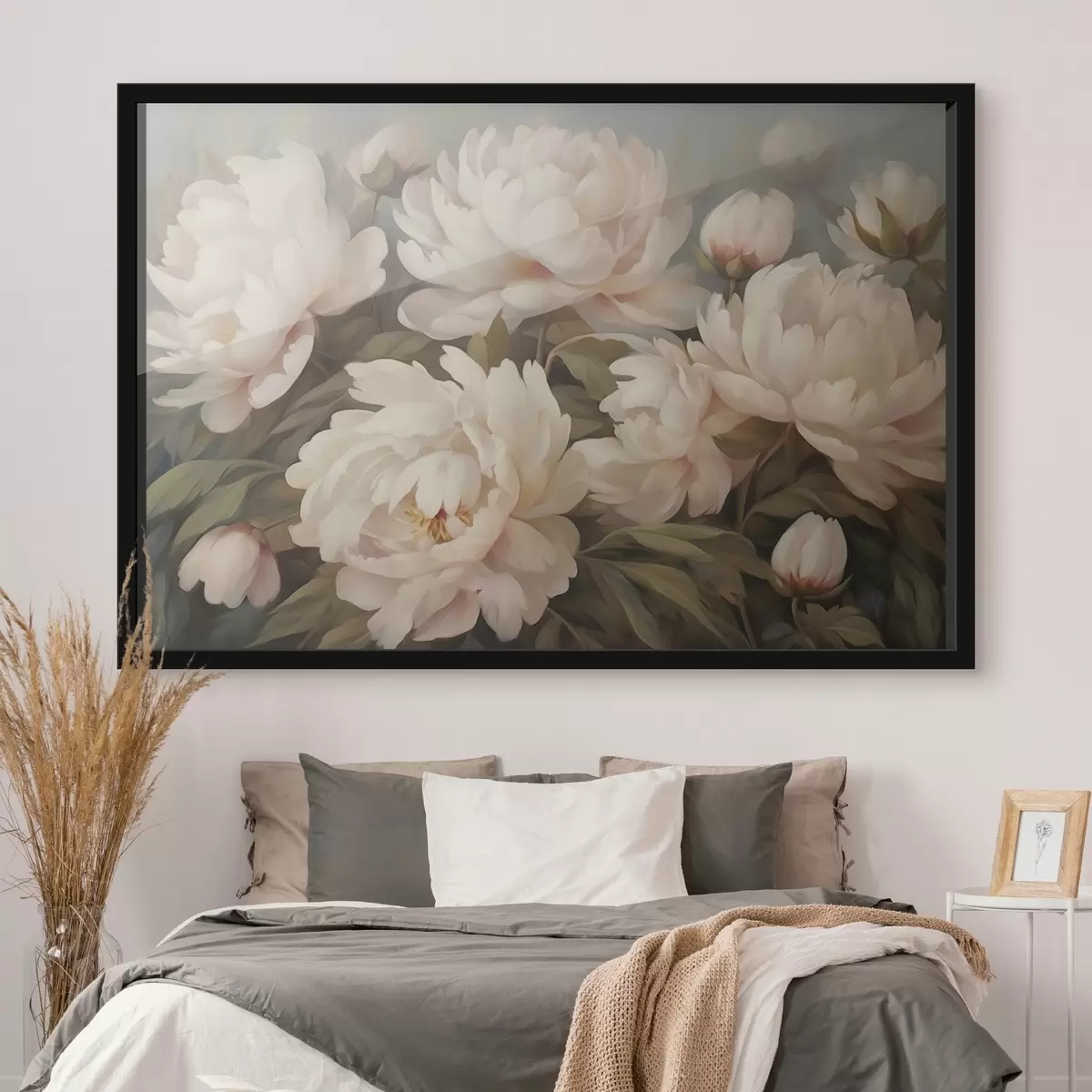 Poster Flori și frunze pe fundal încețoșat f41763