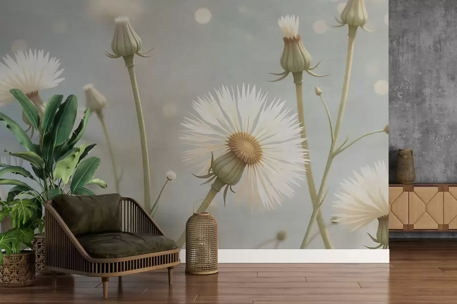 fototapet Păpădii aerisite pictate w02614