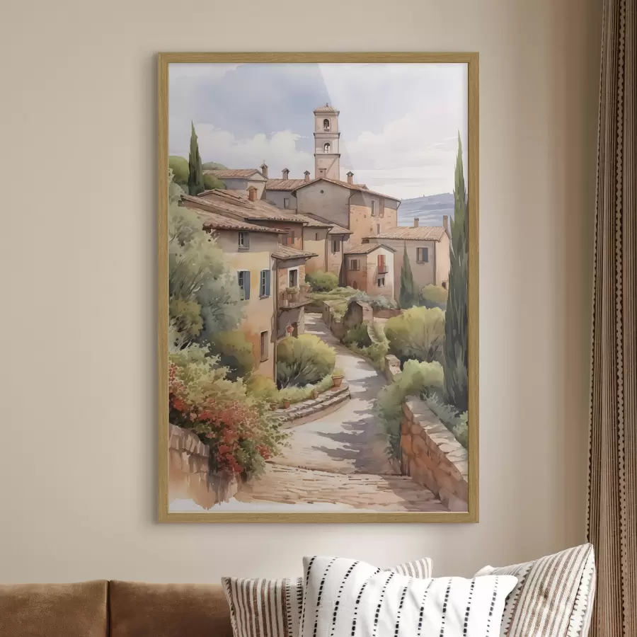 fototapet Italiană suburbie stradă imitație acuarelă f42135