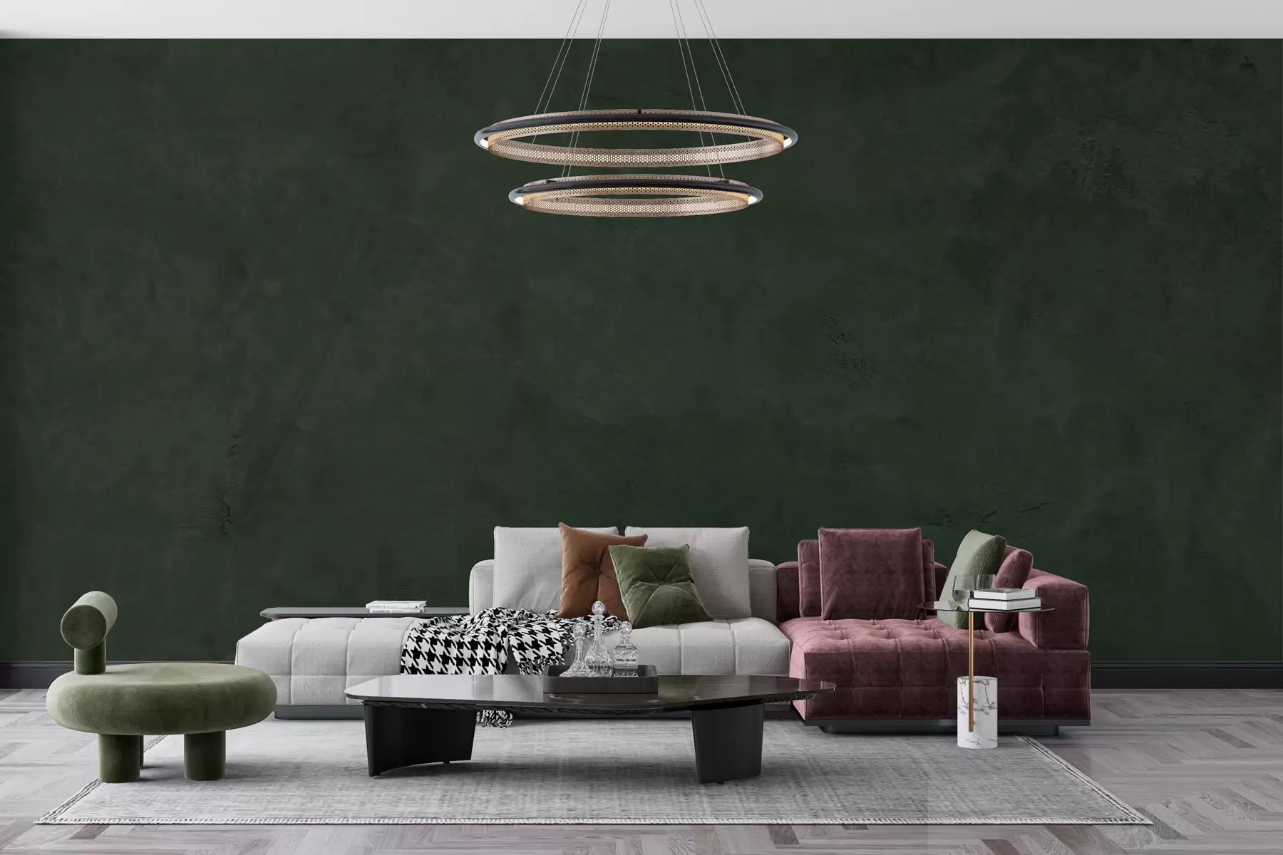 fototapet Fundal verde cu efect de perete din beton w02553v1