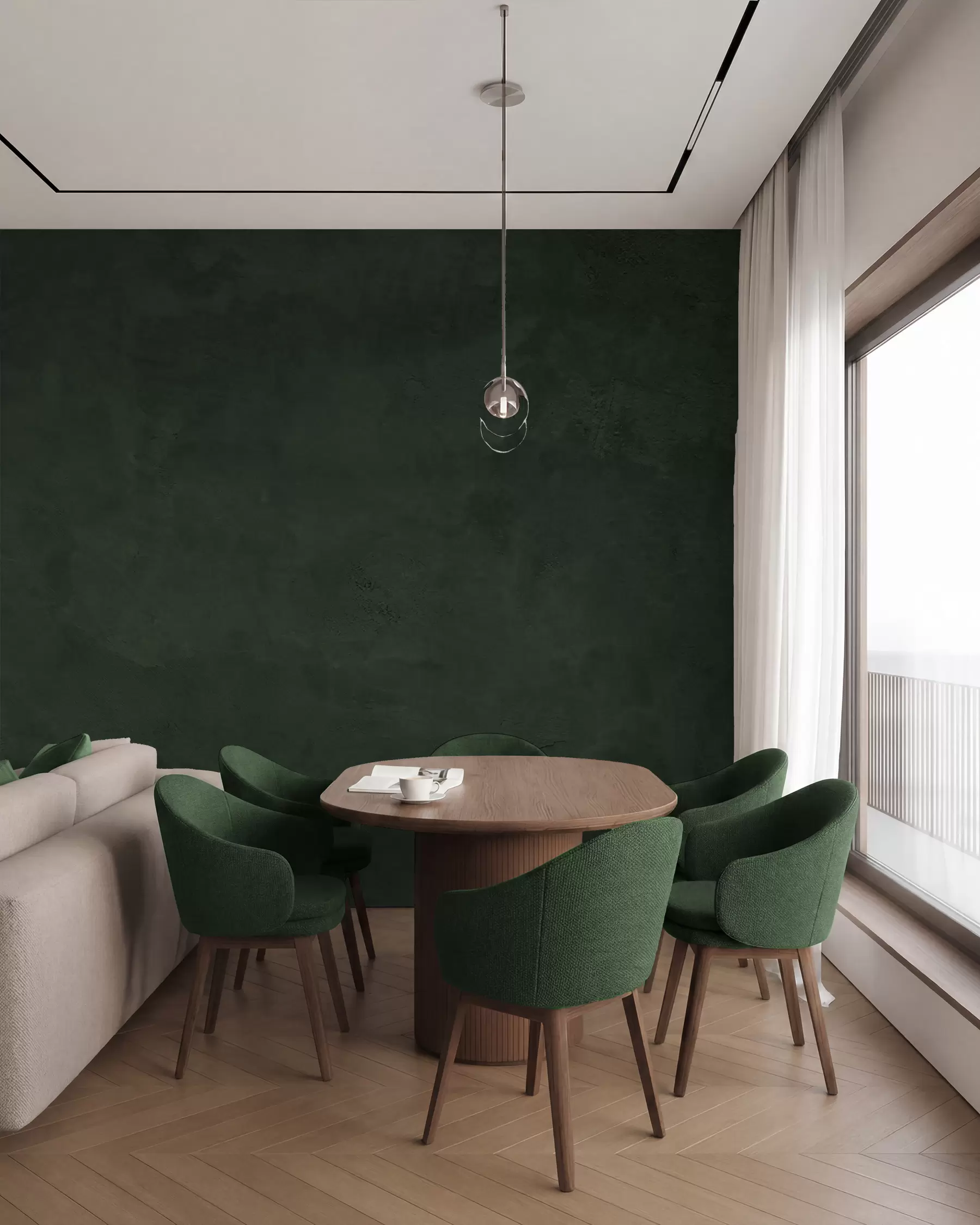 fototapet Fundal verde cu efect de perete din beton w02553v1