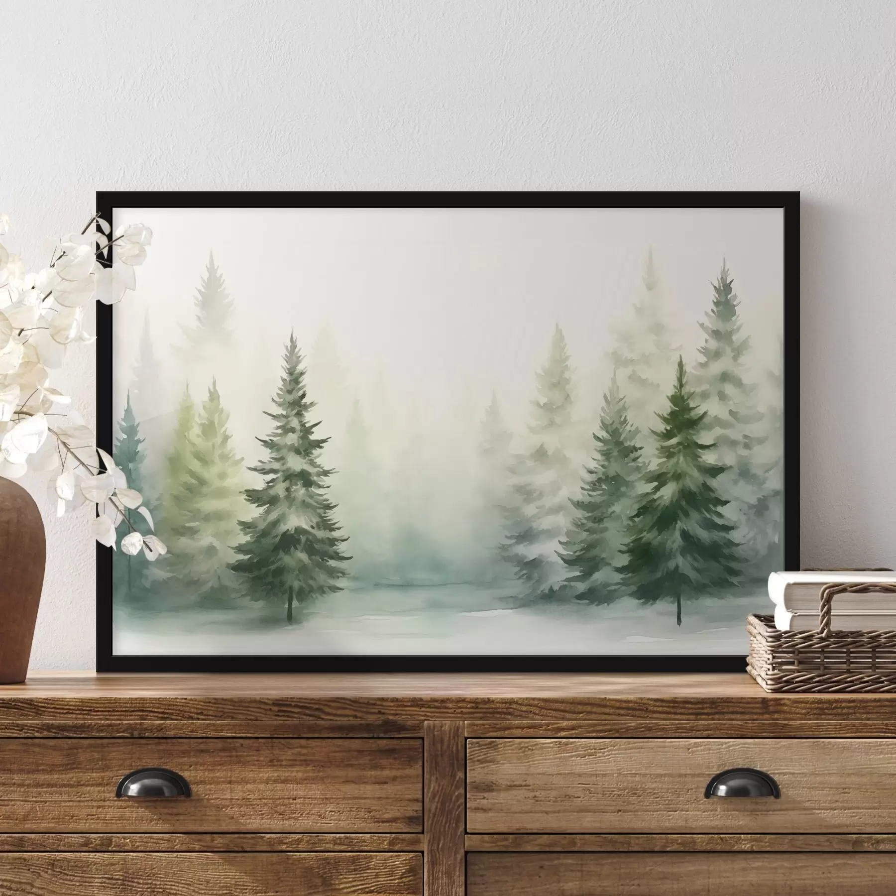 fototapet Pădure cețoasă de brazi f42154