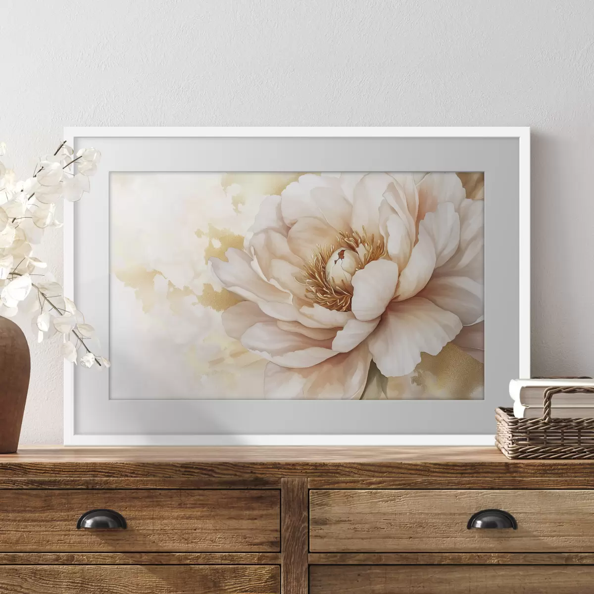 Poster Desen floare Peony, stil acrilic f42202