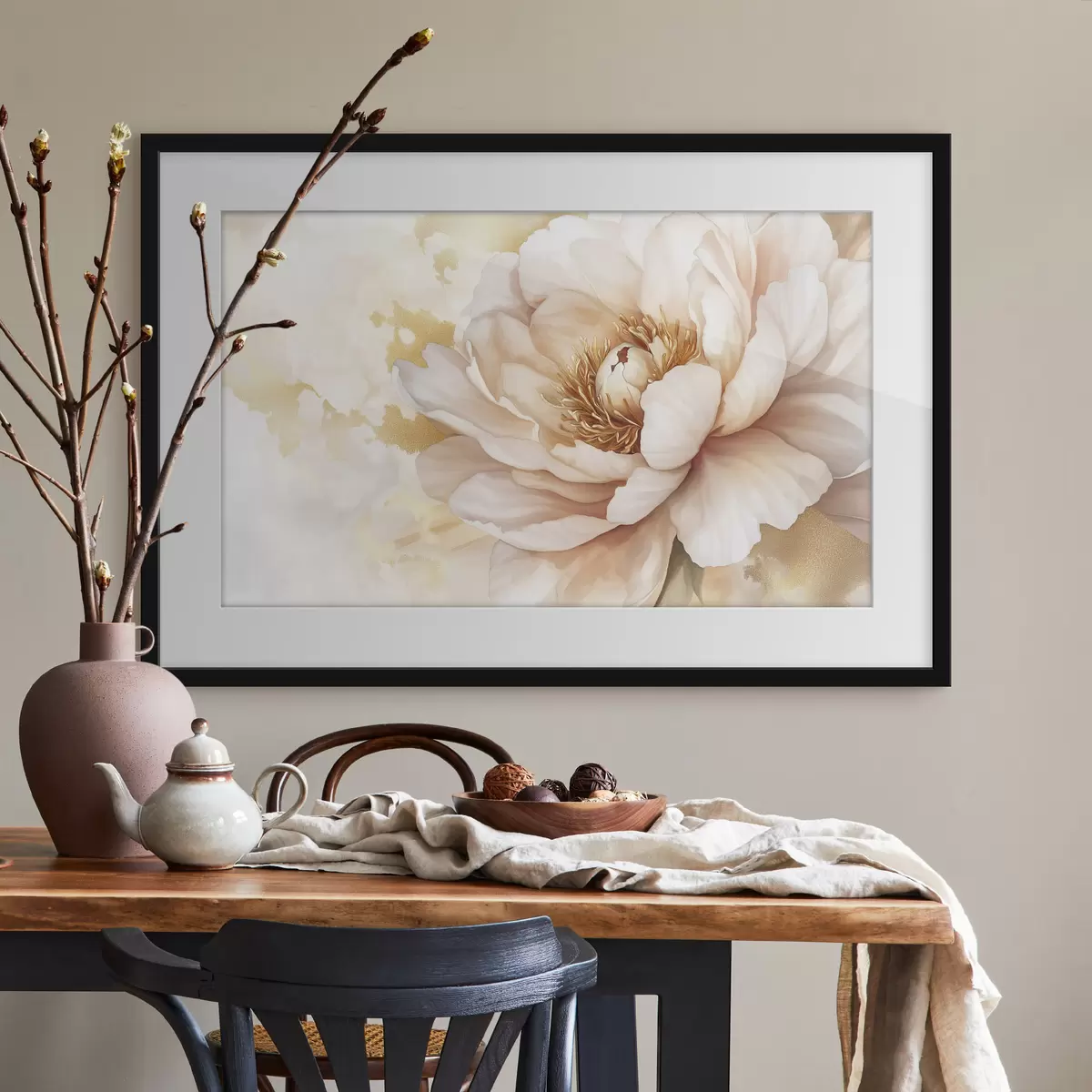 Poster Desen floare Peony, stil acrilic f42202