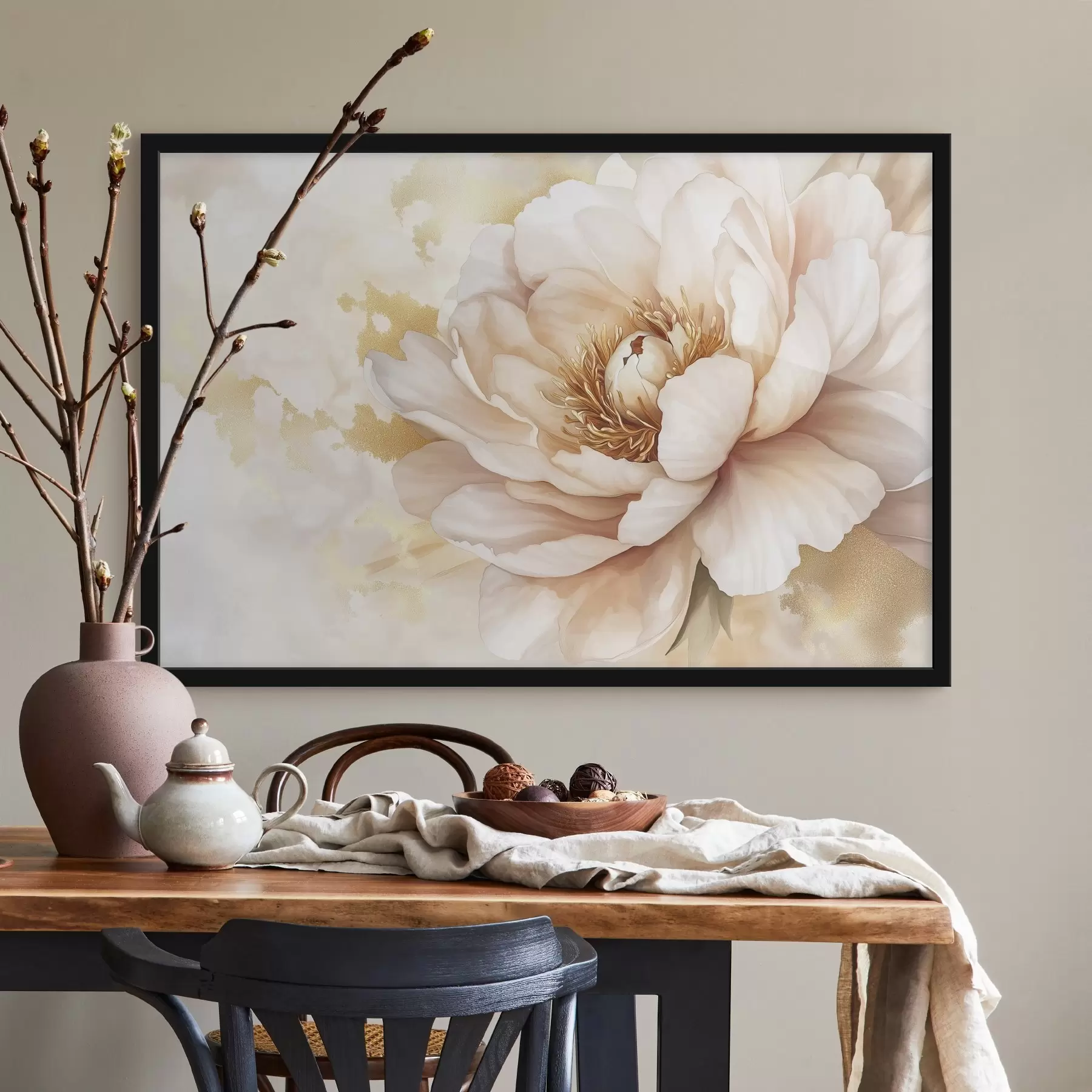 fototapet Desen floare Peony, stil acrilic f42202