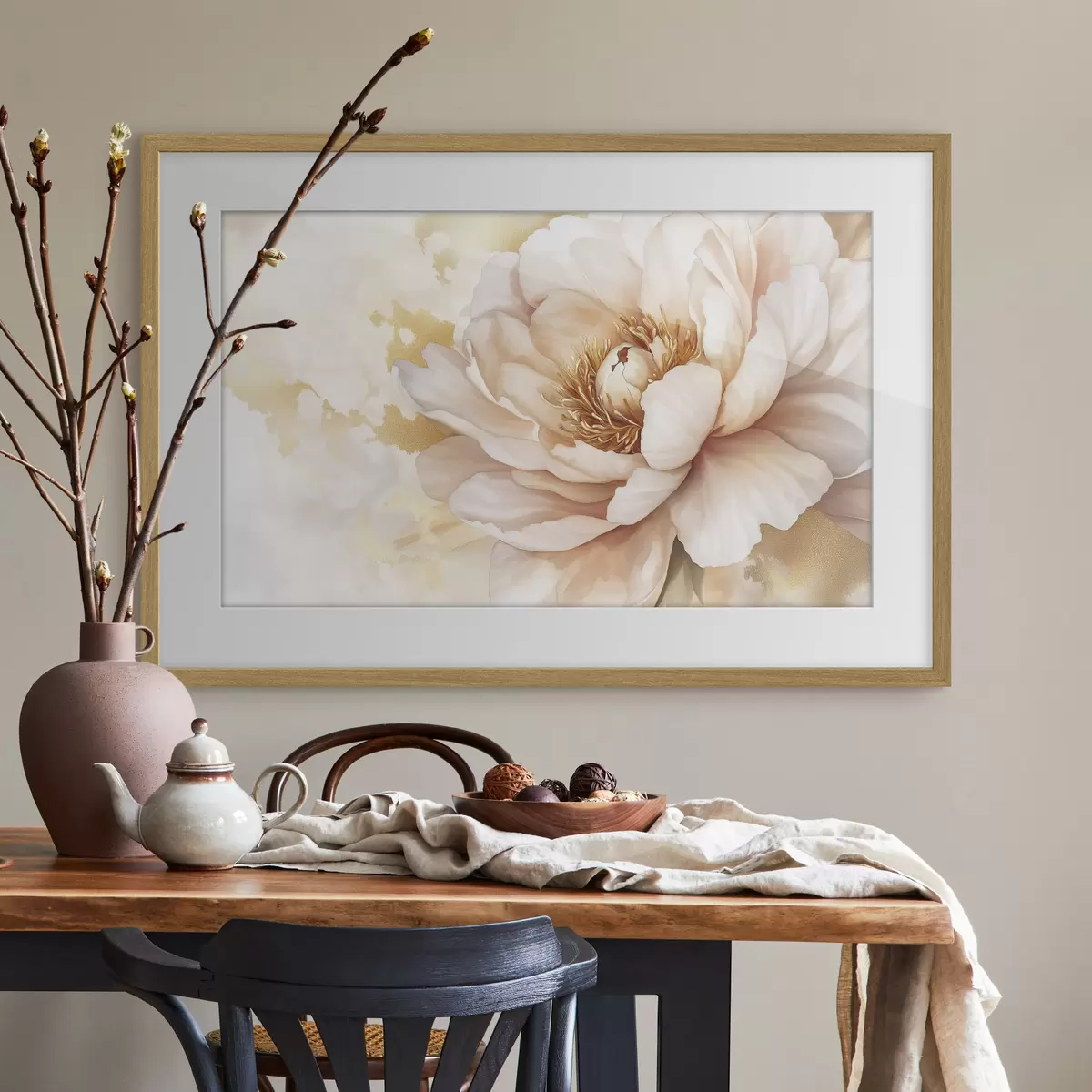 Poster Desen floare Peony, stil acrilic f42202