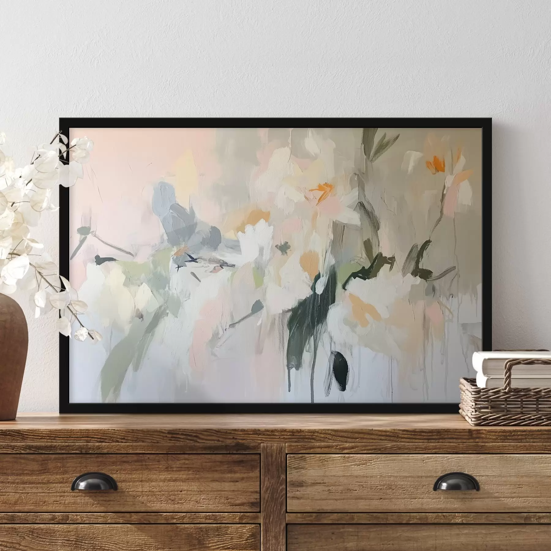 fototapet Desen abstract, stil acrilic, culori naturale moi f42204