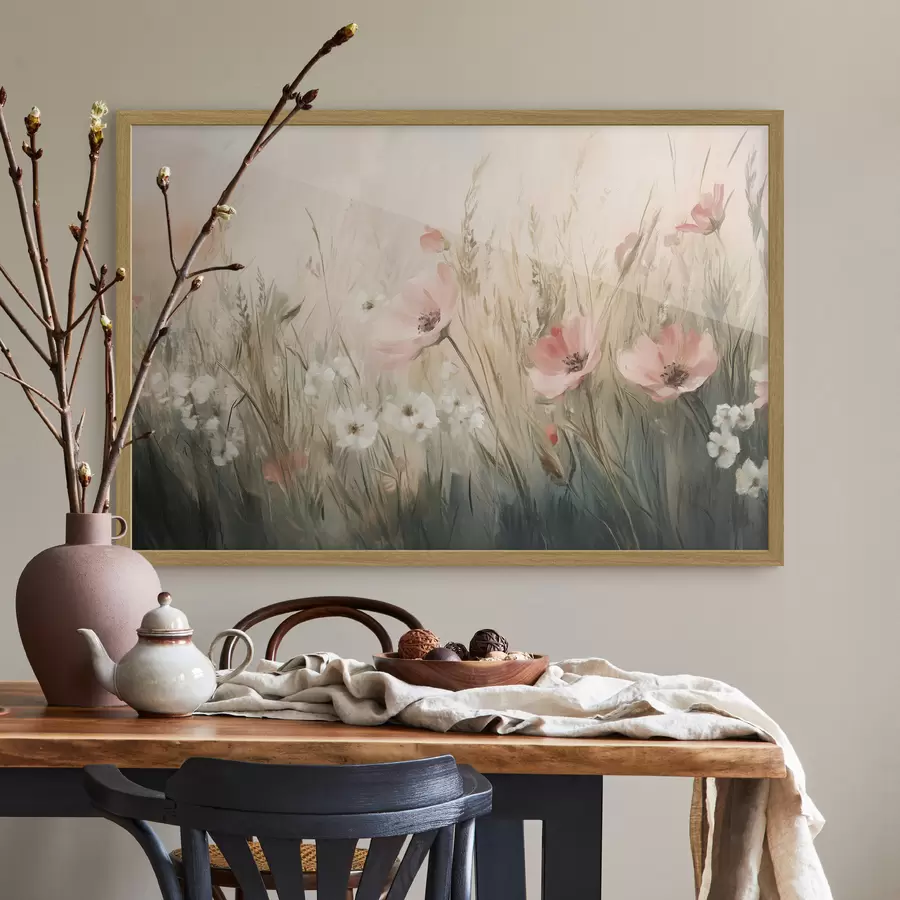 fototapet Flori în pajiște, stil rustic, acrilic f42209