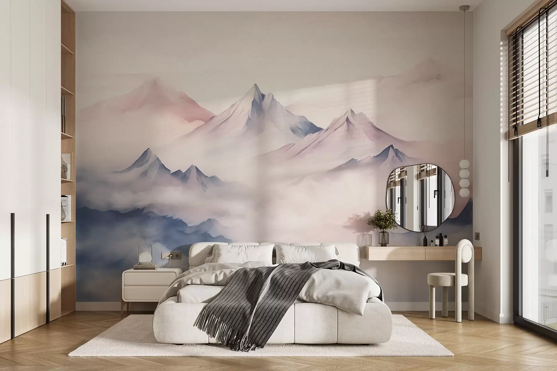 fototapet Munți blânzi de acuarelă în ceață w08573