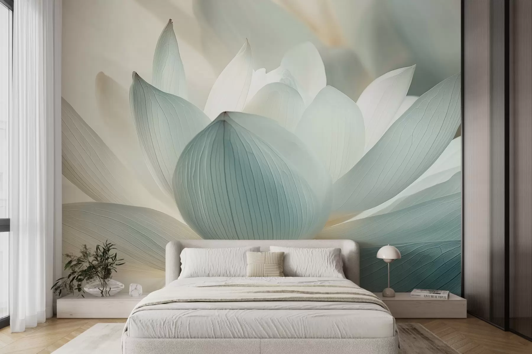 fototapet Lotus elegant în nuanțe delicate w08487