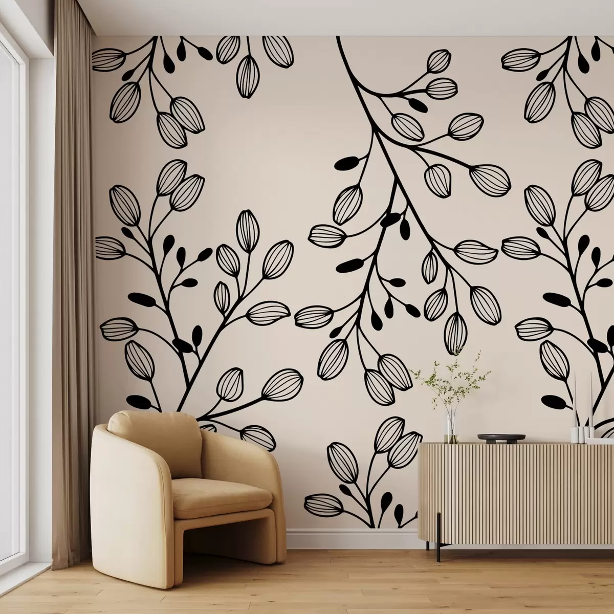 fototapet crengi pictate pe un fundal bej w02665