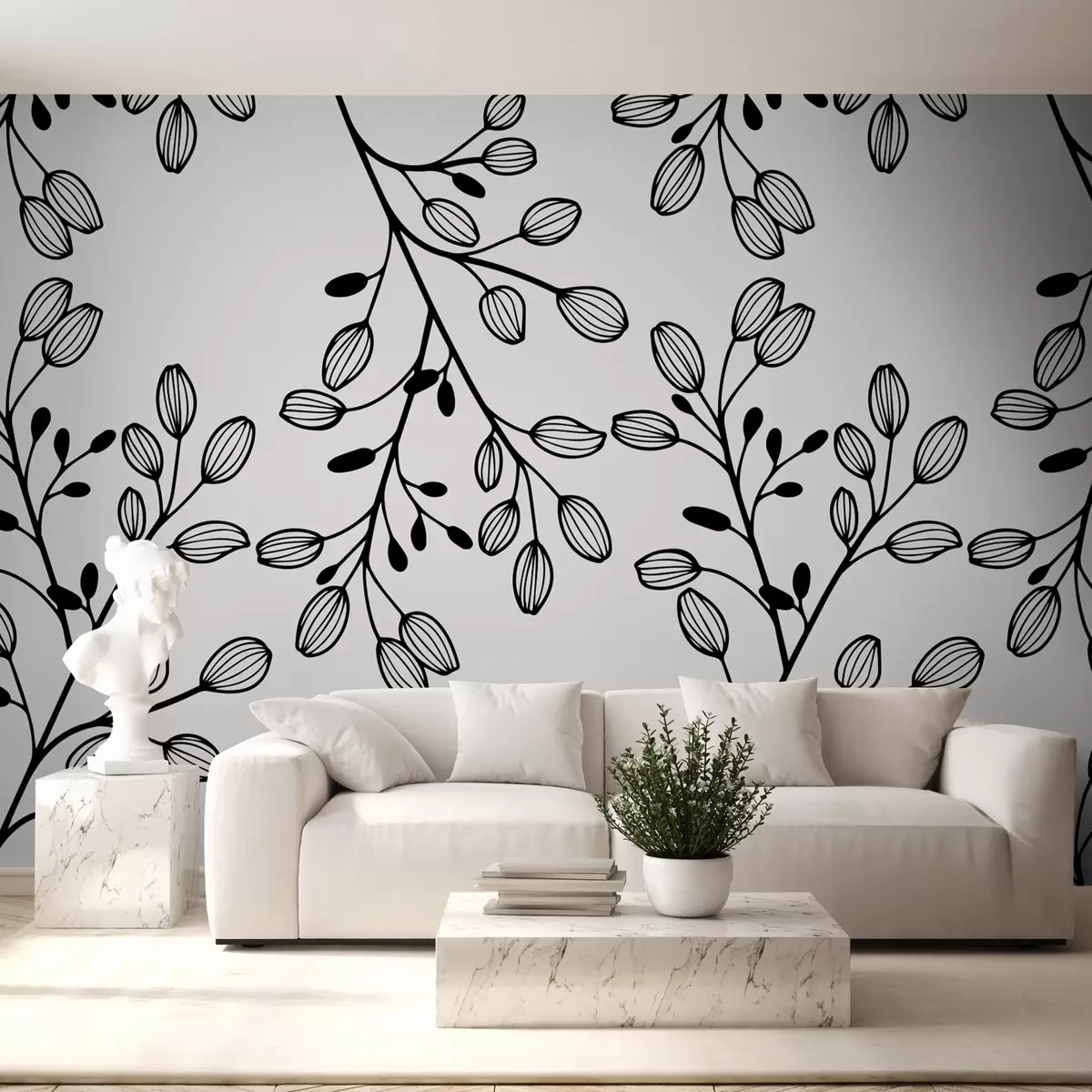 fototapet crengi pictate pe un fundal gri w02665v1