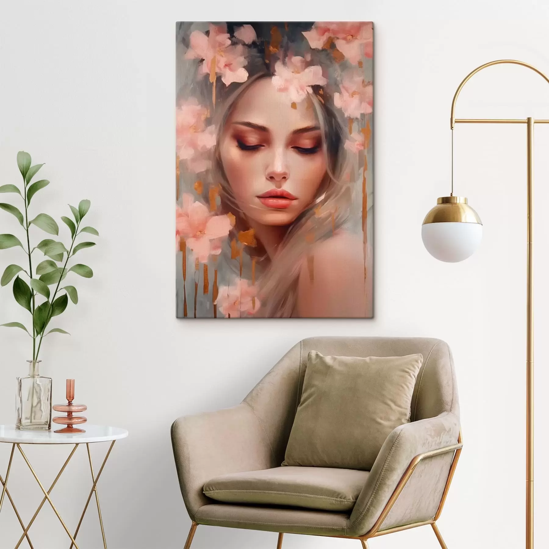 Tablouri Fată frumoasă și flori s42299