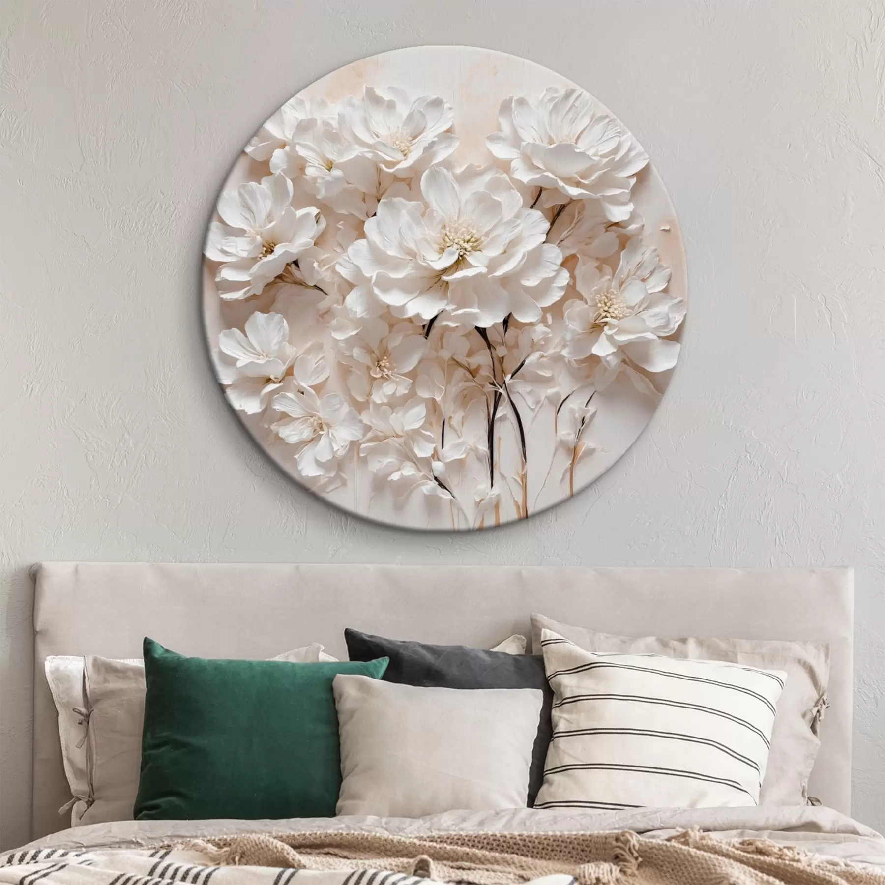 Tablouri Flori albe pe un fundal alb și portocaliu r41042