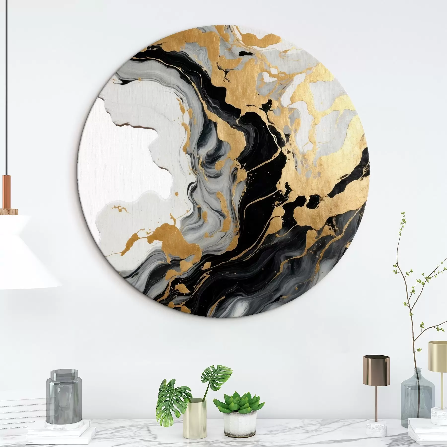 Tablouri Pictură abstractă în acuarelă cu vopsele negre și galbene r41290