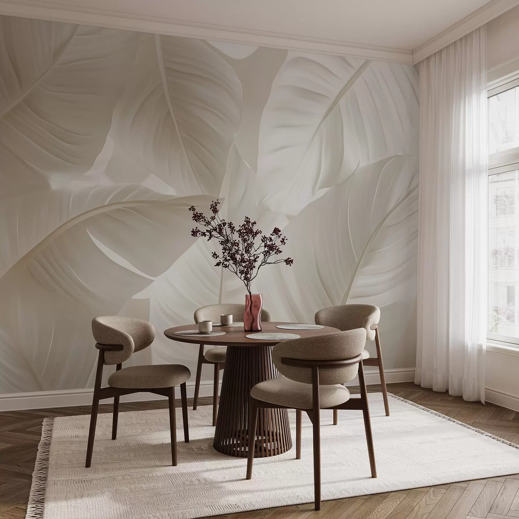 fototapet Frunze mari și delicate w08565