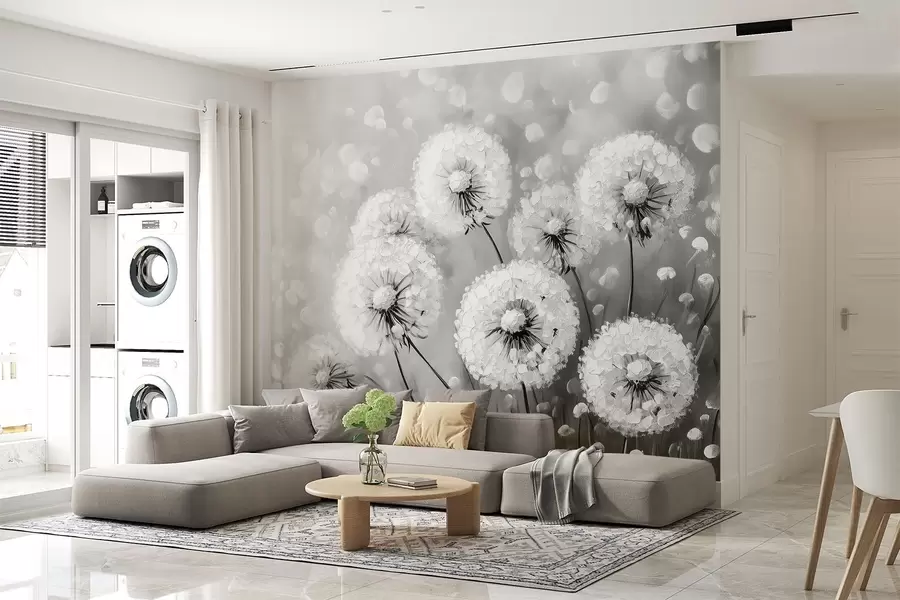 fototapet Aer păpădii pe un fundal monocrom w08594v1