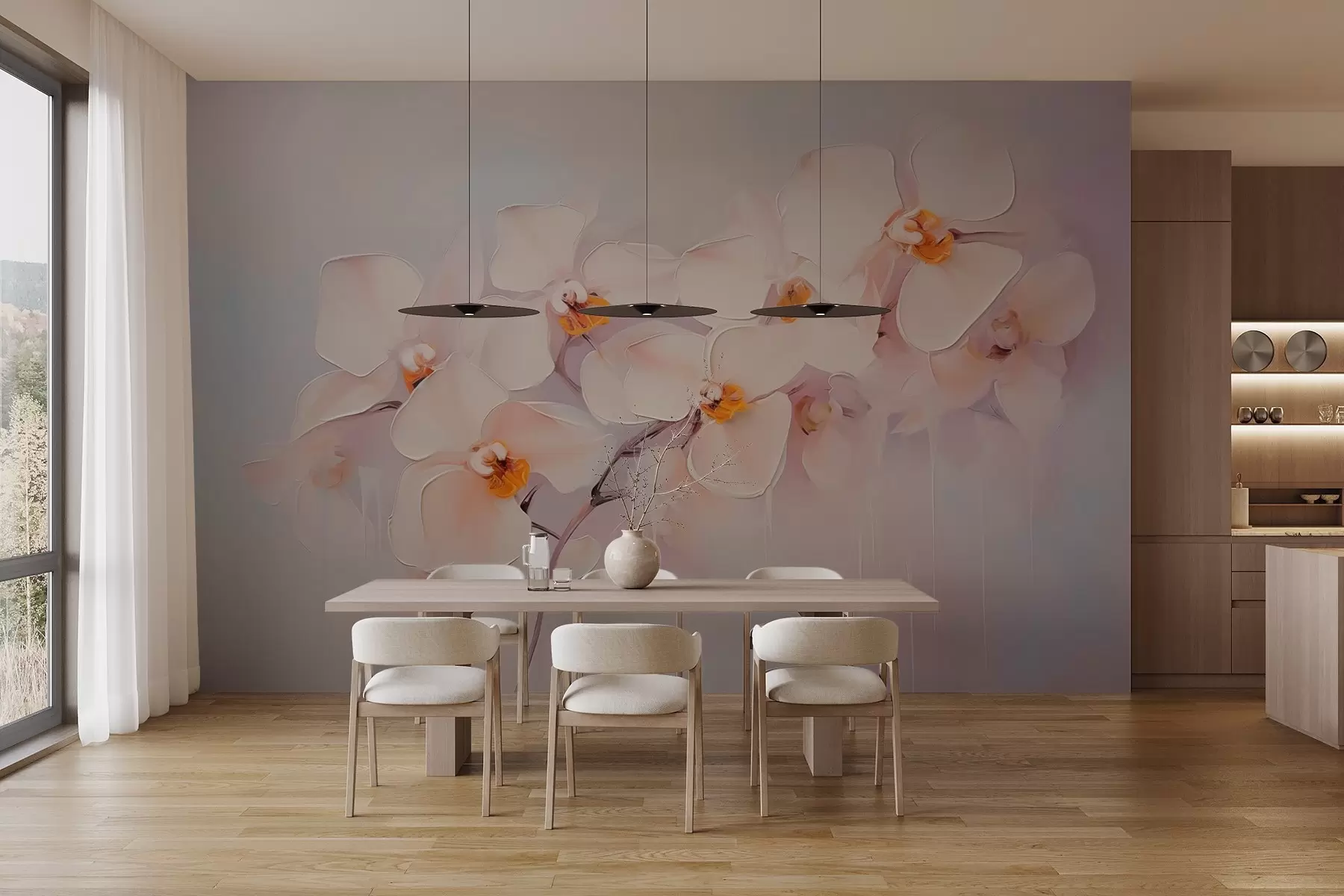 fototapet Pictura imitație de ramură de orhidee w02707