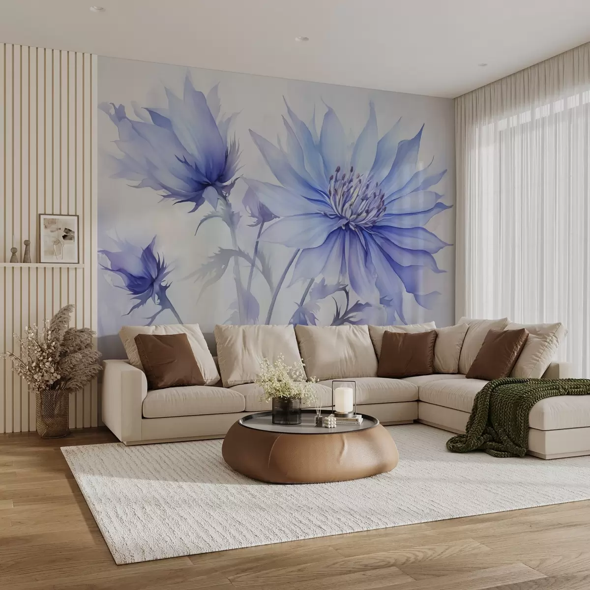 fototapet Flori de porumb imitație de acuarelă stil w02710