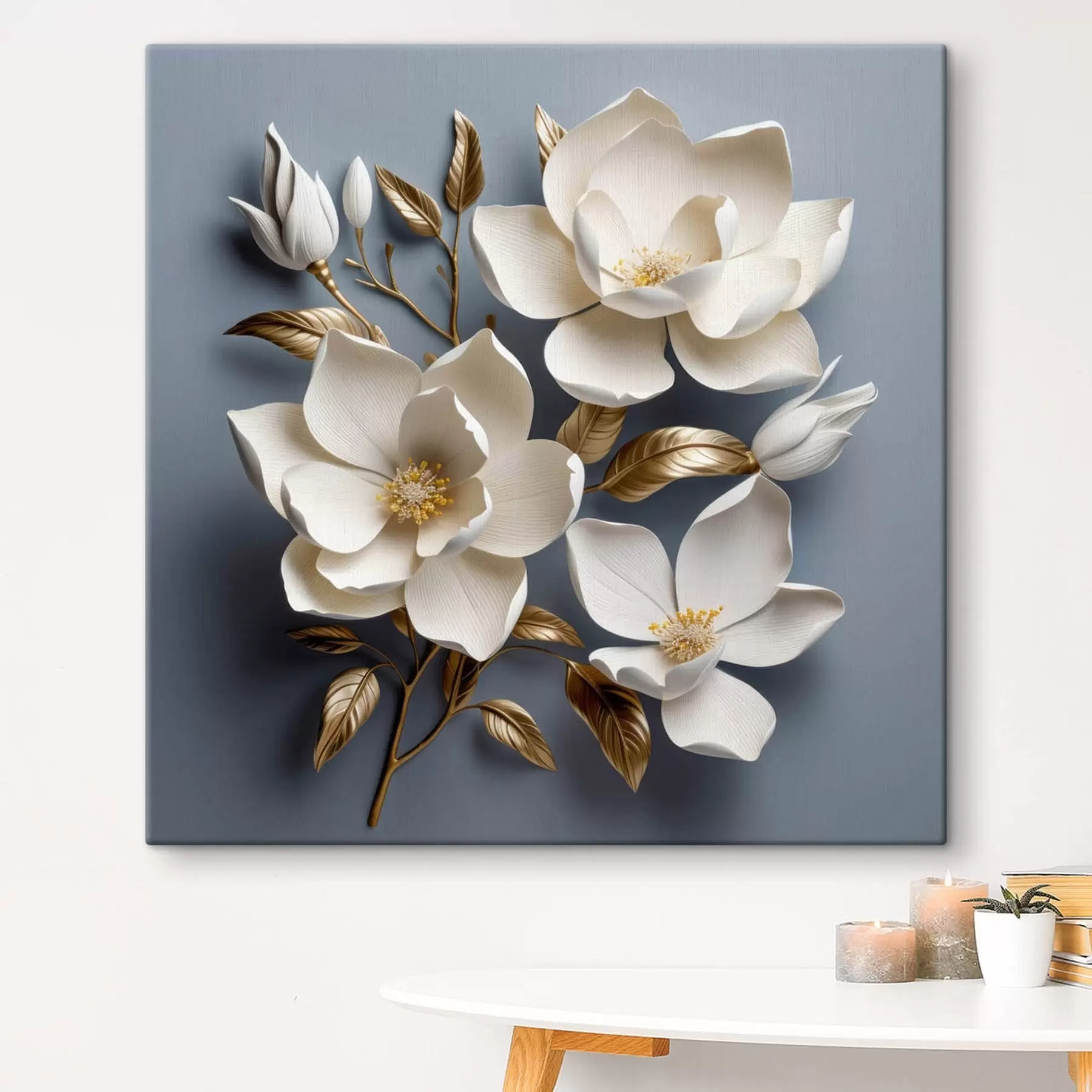 fototapet Flori mari pe un fundal gri deschis s42174