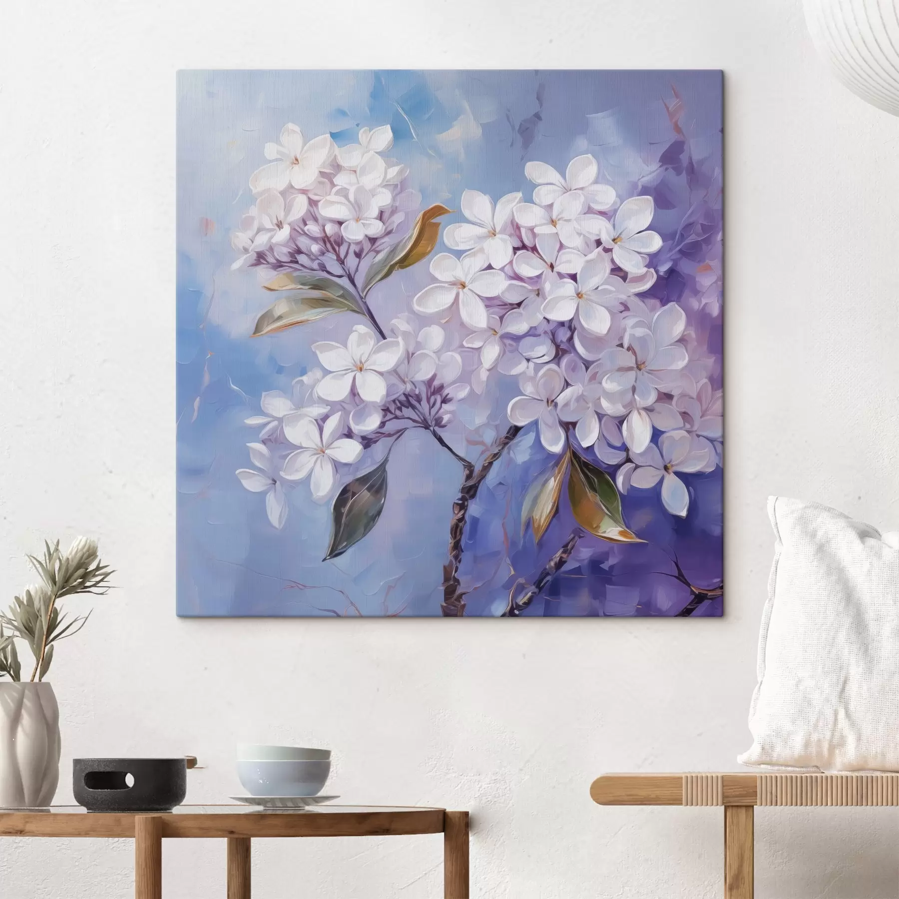 Tablouri Ramură de liliac imitație de pictură încețoșată s42370