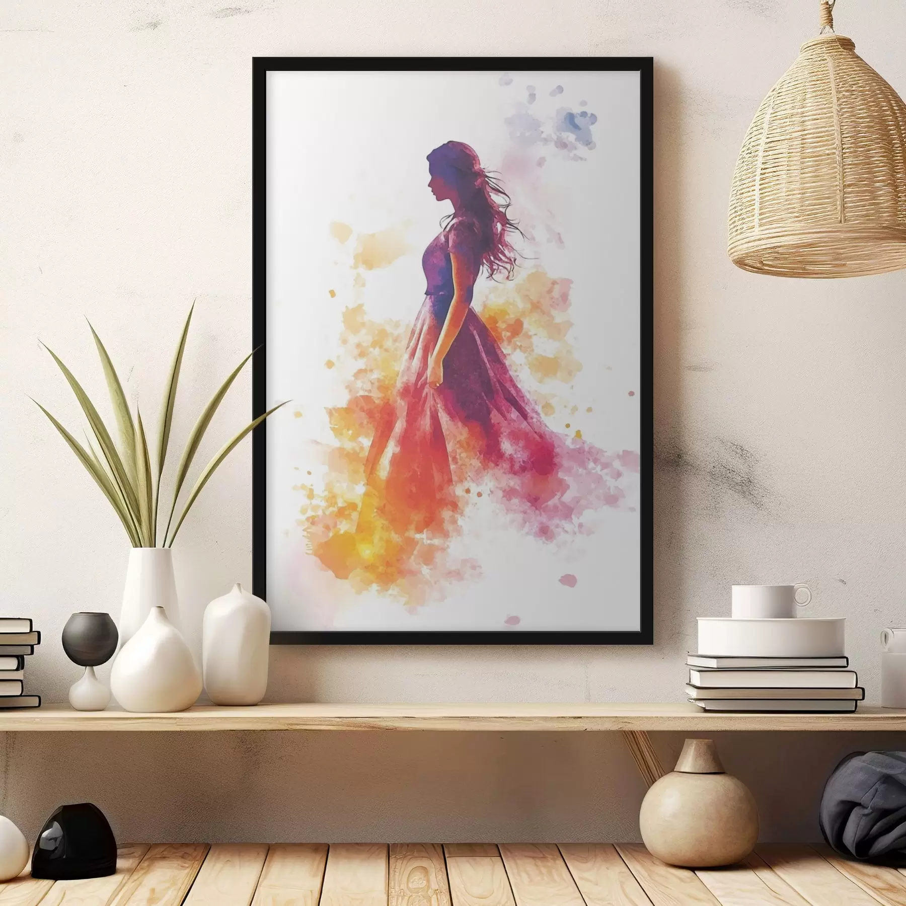 fototapet Portret de fată în stil acuarelă f42080