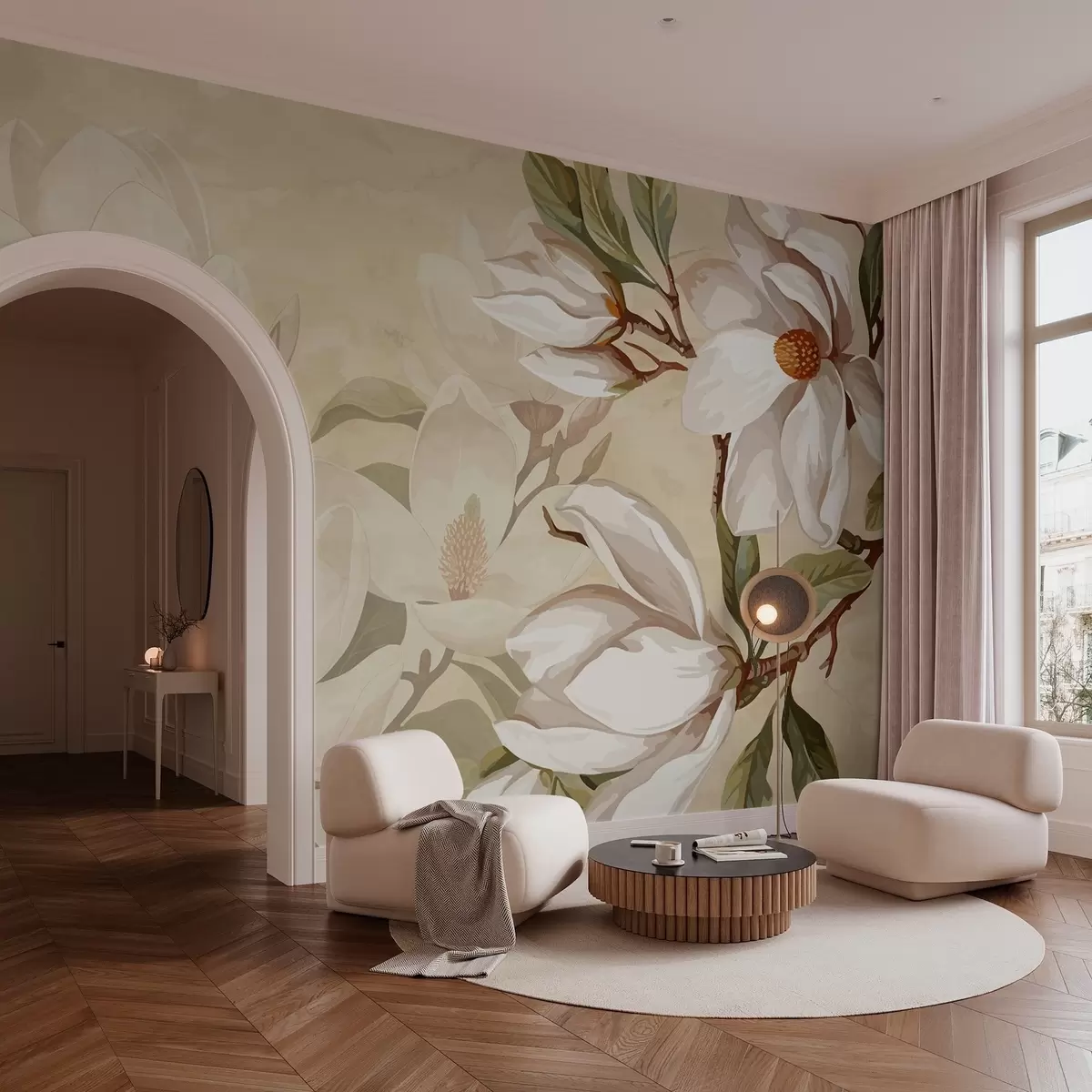 fototapet Magnolii pe un fundal pastel w02694