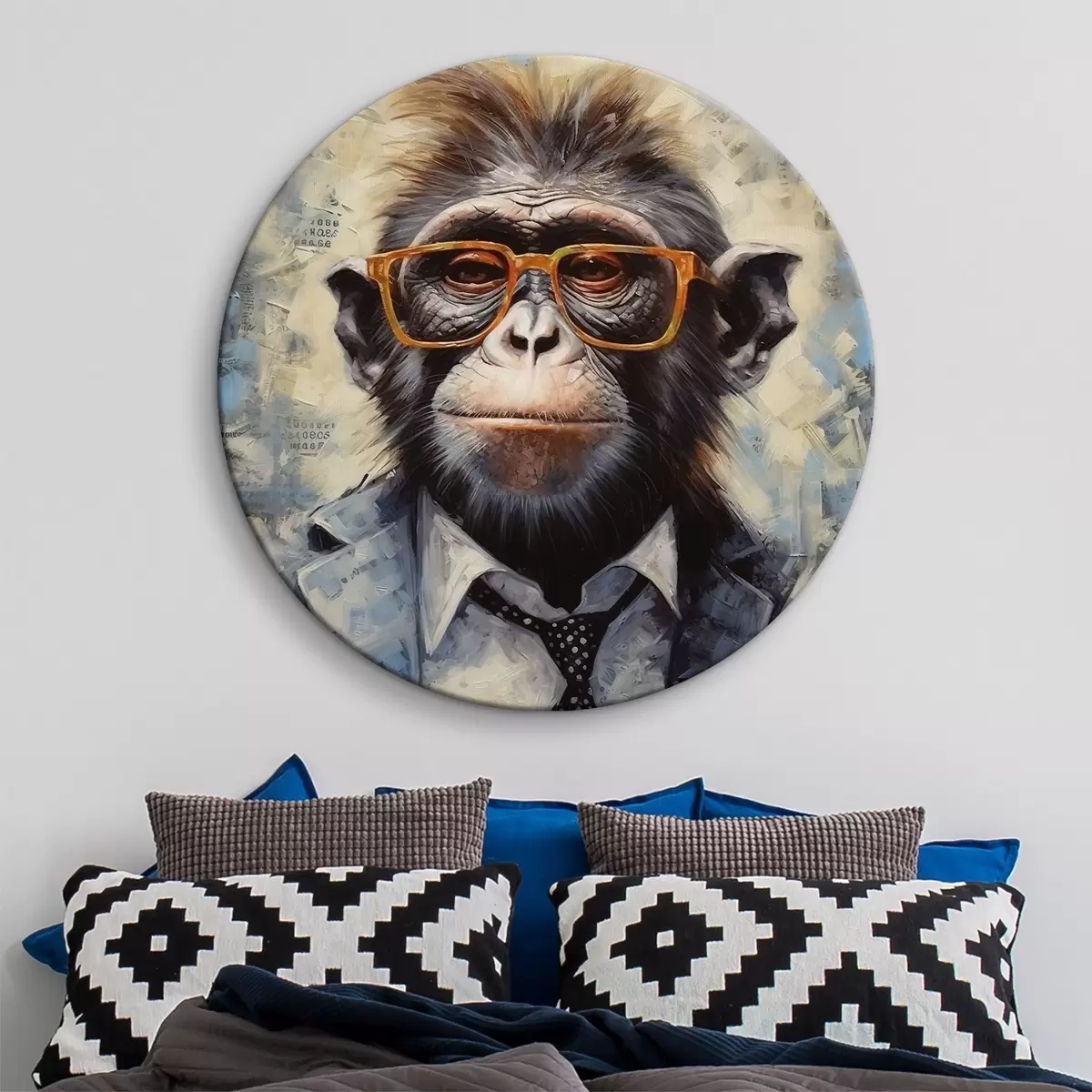 Picturi rotunde Maimuța este pictată în ulei r32174