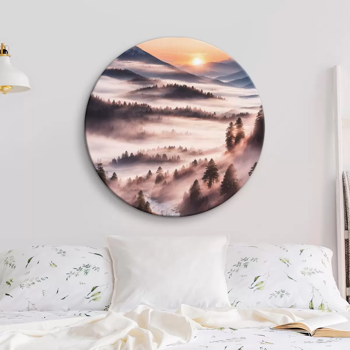 Picturi rotunde Vedere a pădurii cețoase r36050