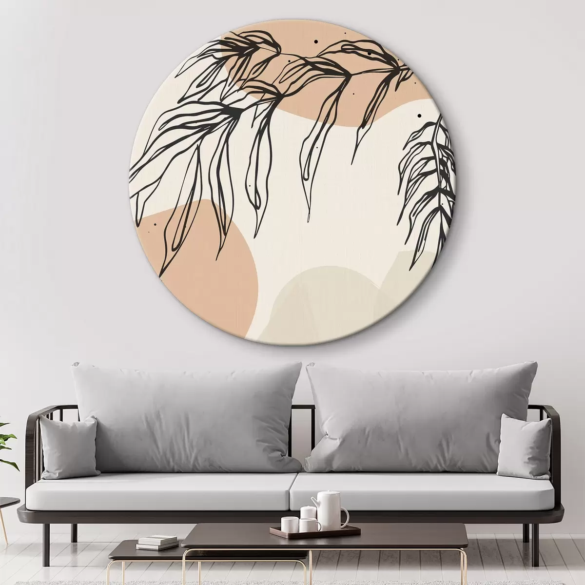 Picturi rotunde Frunze abstracte, linii de diferite forme r36186