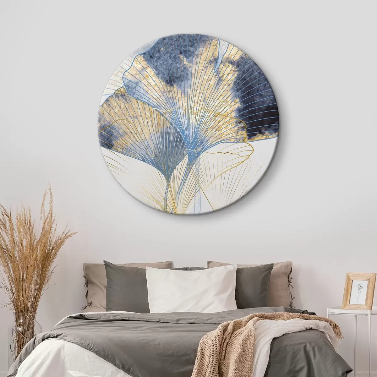 Picturi rotunde Acuarelă frunze de ginkgo r36486